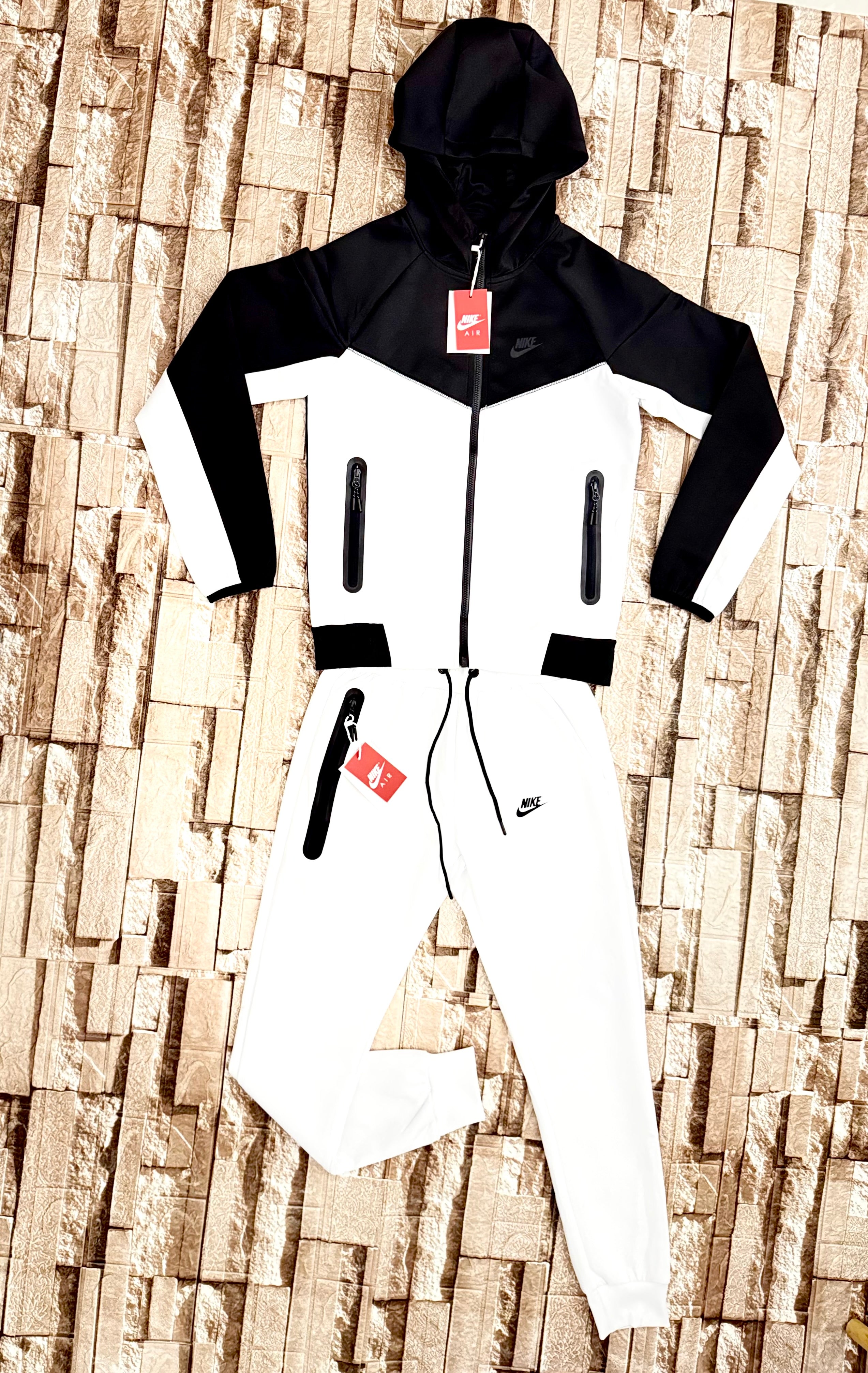 nike tech fleece white and black