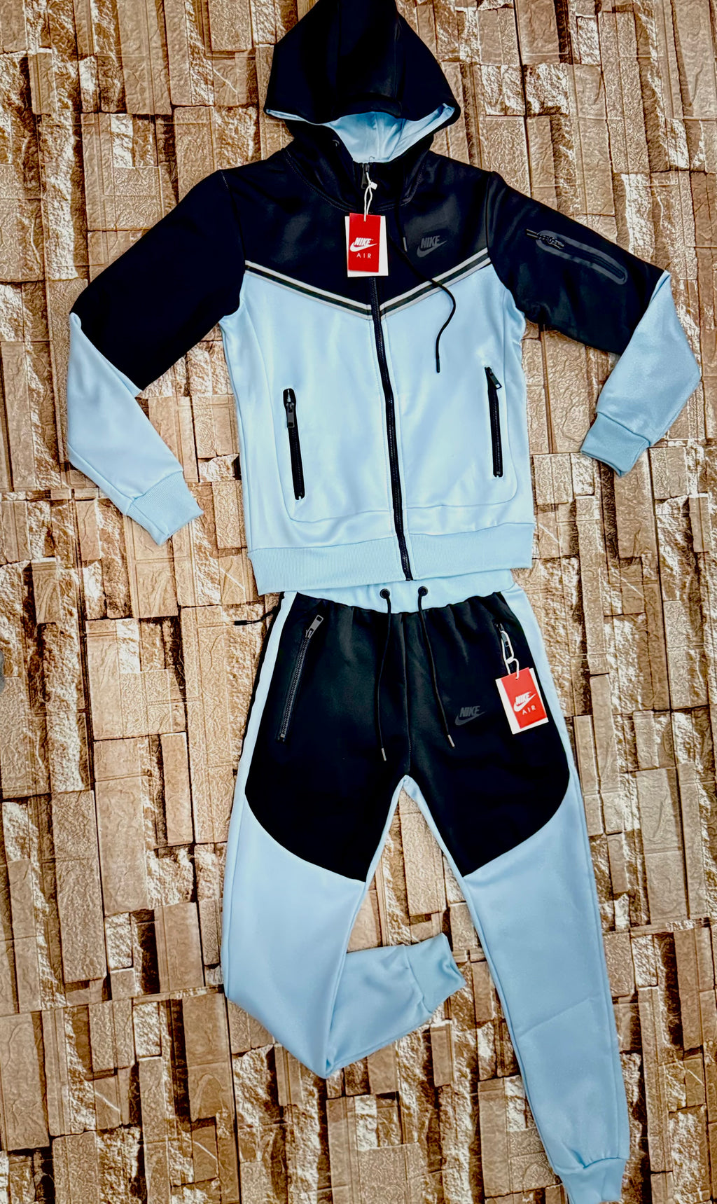 nike tech fleece Ice blue &Black